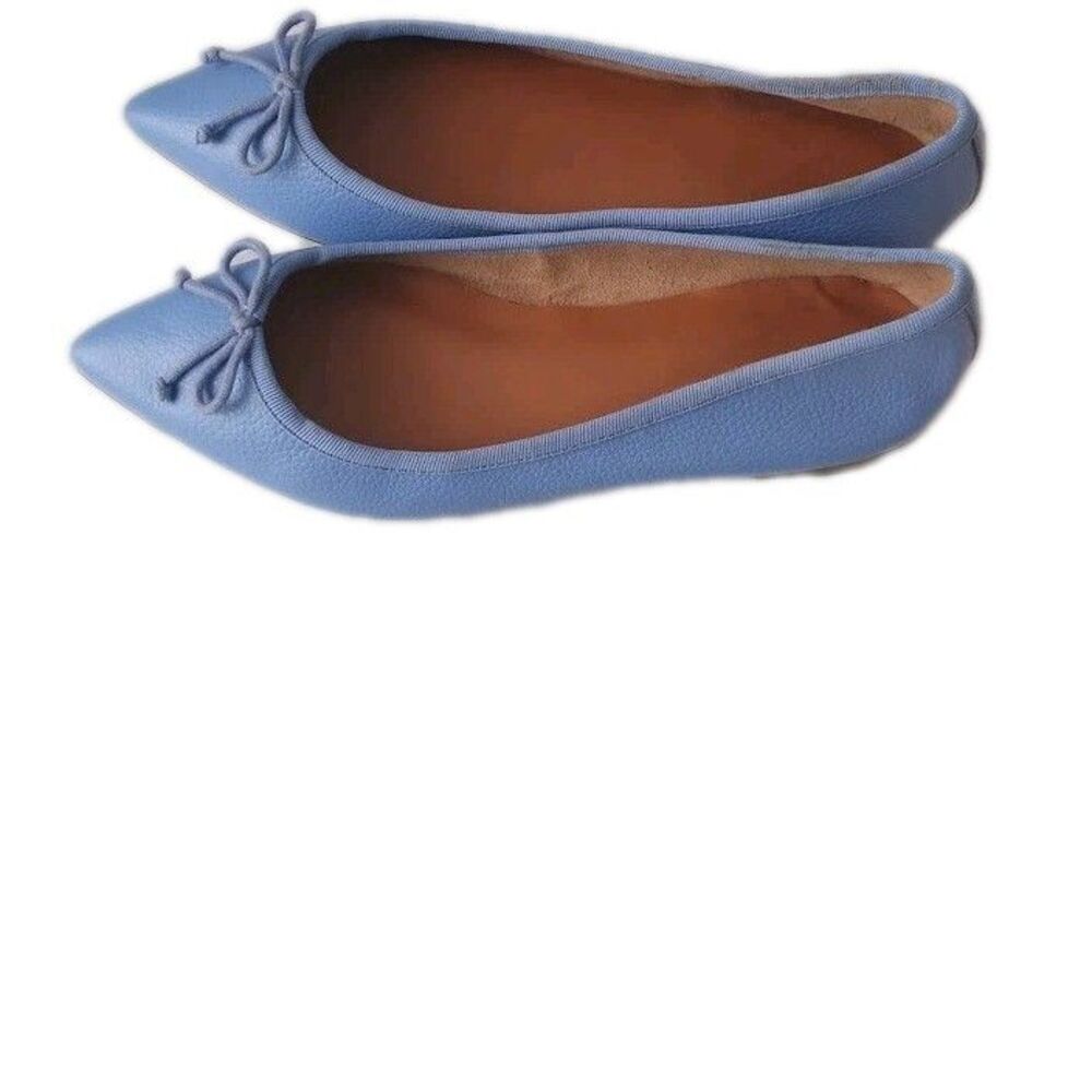 Women's Leather Pointed Toe Ballet Flats Blue Size 5.5M - Picture 8 of 12